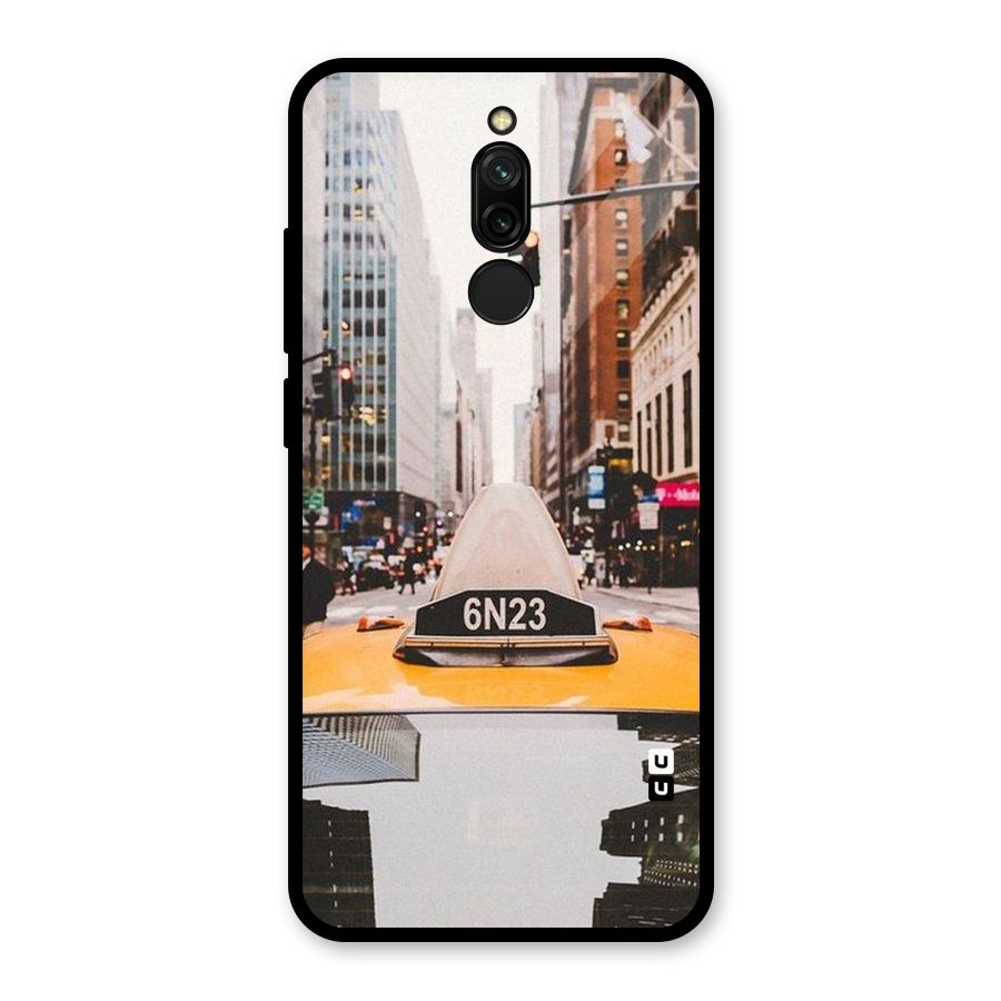 City Taxi Glass Back Case for Redmi 8