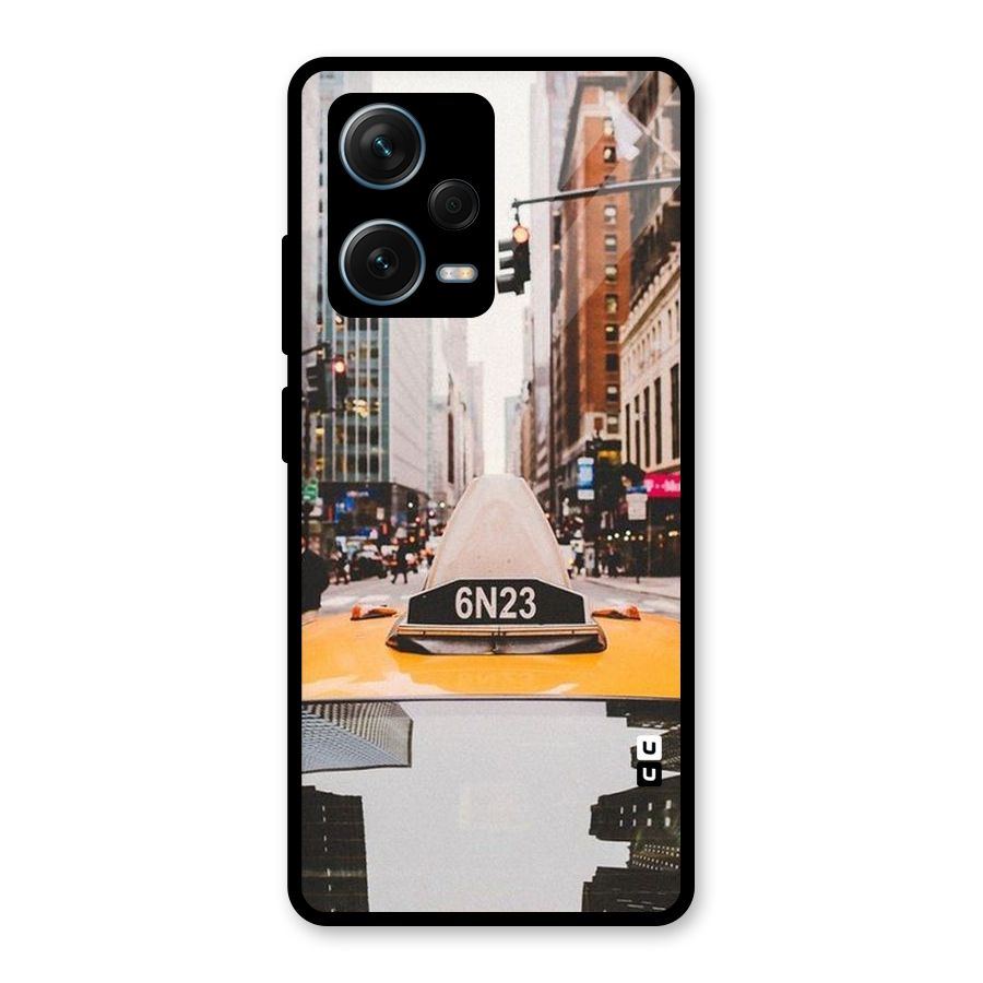 City Taxi Glass Back Case for Redmi Note 12 Pro Plus 5G