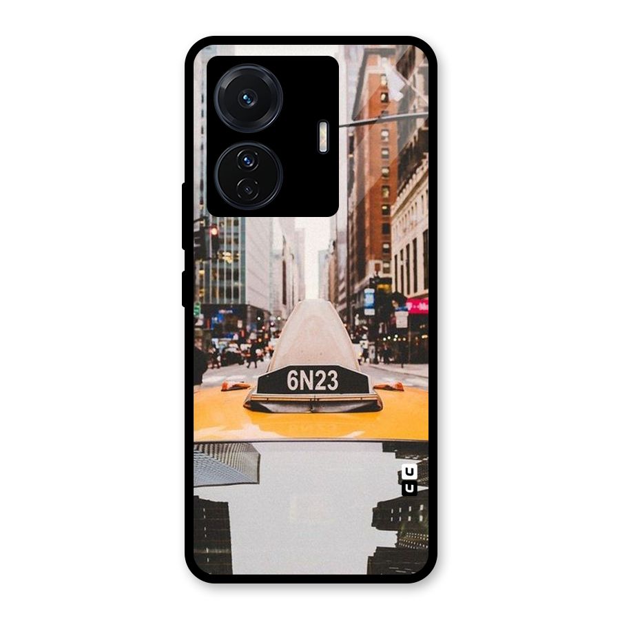 City Taxi Glass Back Case for Vivo T1 Pro