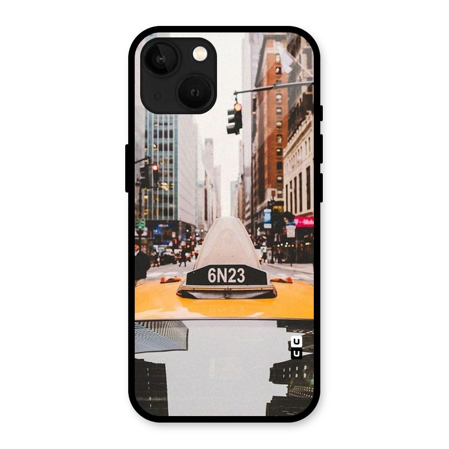 City Taxi Glass Back Case for iPhone 13