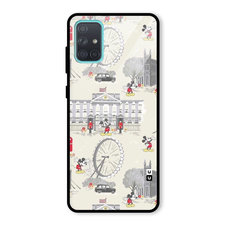 City Tour Pattern Glass Back Case for Galaxy A71