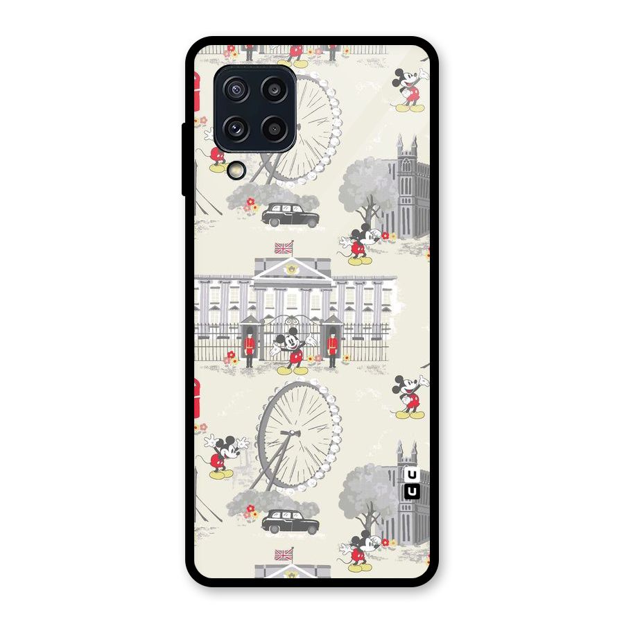 City Tour Pattern Glass Back Case for Galaxy M32