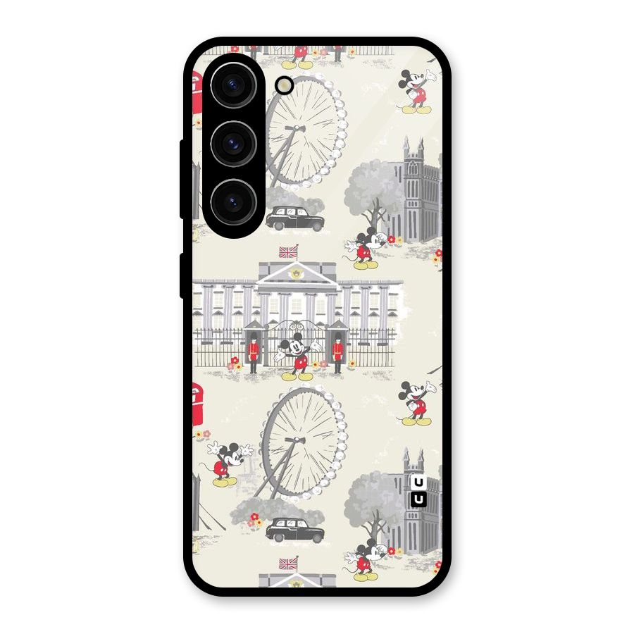 City Tour Pattern Glass Back Case for Galaxy S23