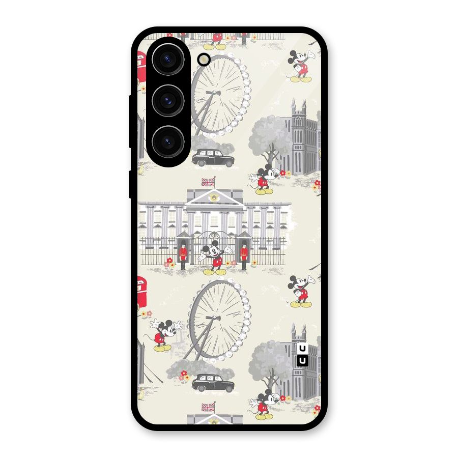 City Tour Pattern Glass Back Case for Galaxy S23 Plus