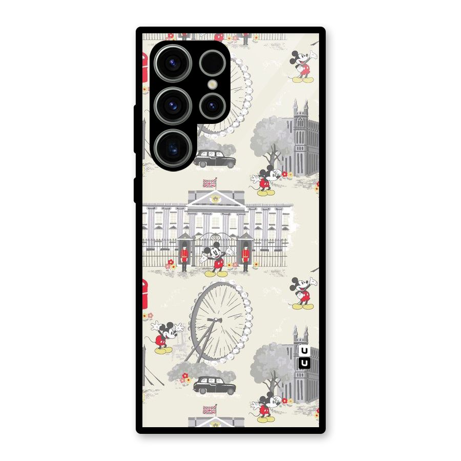 City Tour Pattern Glass Back Case for Galaxy S23 Ultra