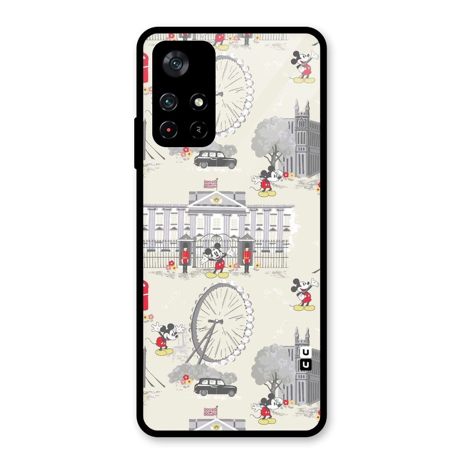 City Tour Pattern Glass Back Case for Poco M4 Pro 5G