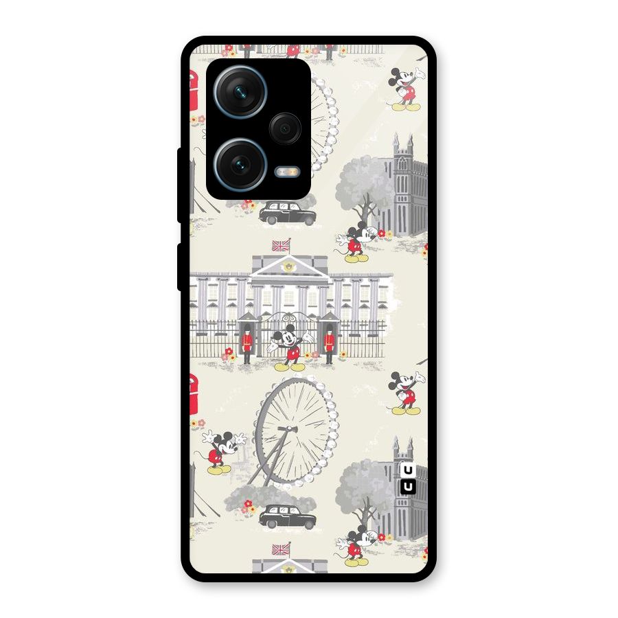 City Tour Pattern Glass Back Case for Redmi Note 12 Pro Plus 5G