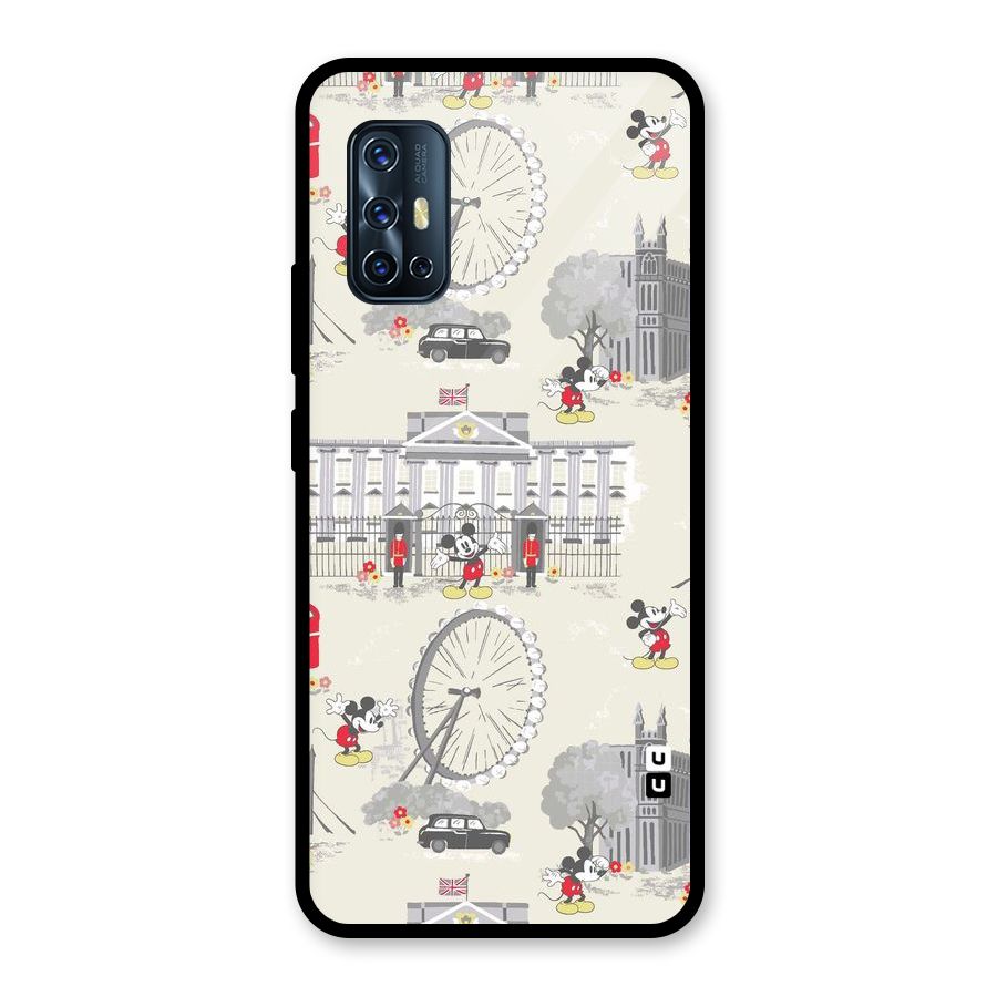 City Tour Pattern Glass Back Case for Vivo V17