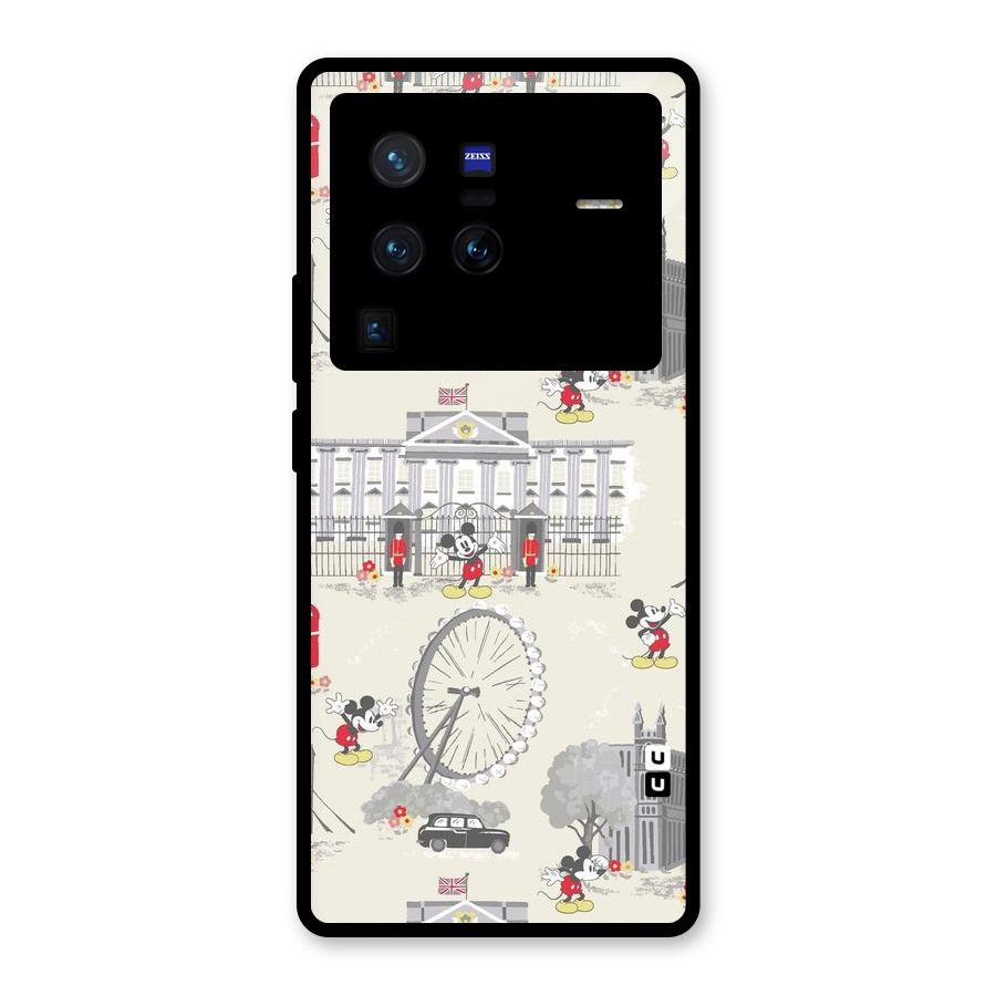 City Tour Pattern Glass Back Case for Vivo X80 Pro