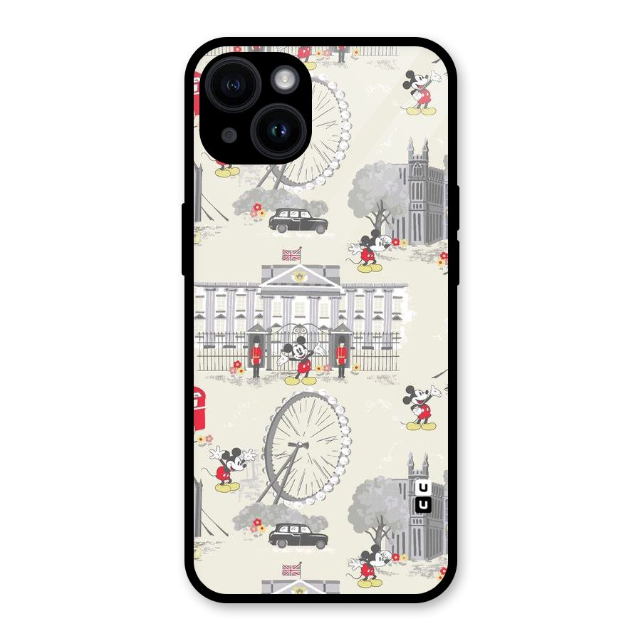 City Tour Pattern Glass Back Case for iPhone 14
