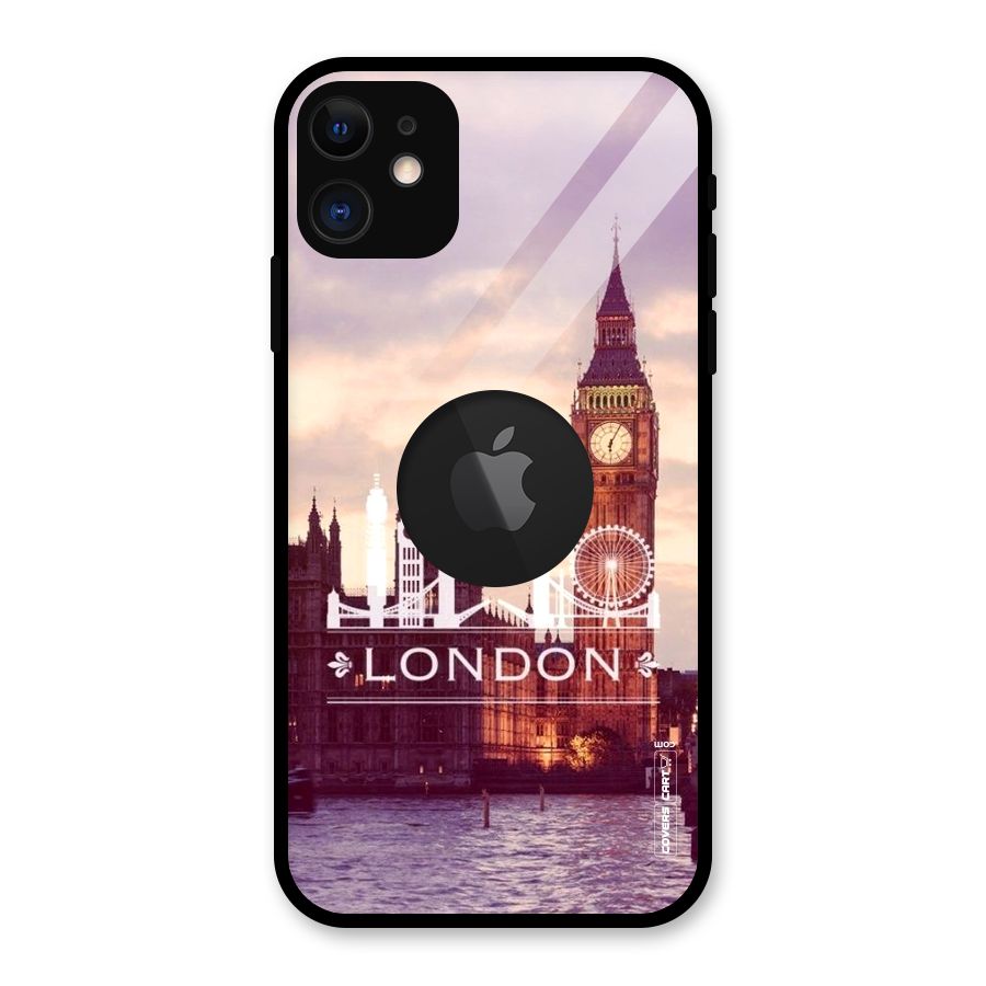 City Tower Glass Back Case for iPhone 11 Logo Cut