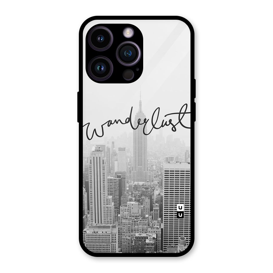 City Wanderlust Monochrome Glass Back Case for iPhone 14 Pro Max