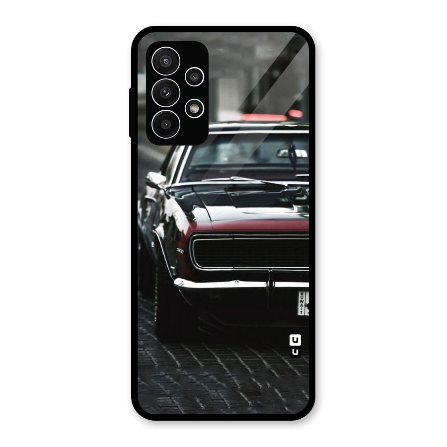 Class Vintage Car Glass Back Case for Galaxy A23