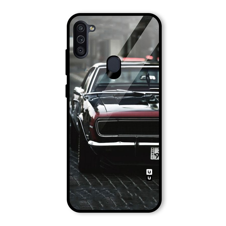 Class Vintage Car Glass Back Case for Galaxy M11