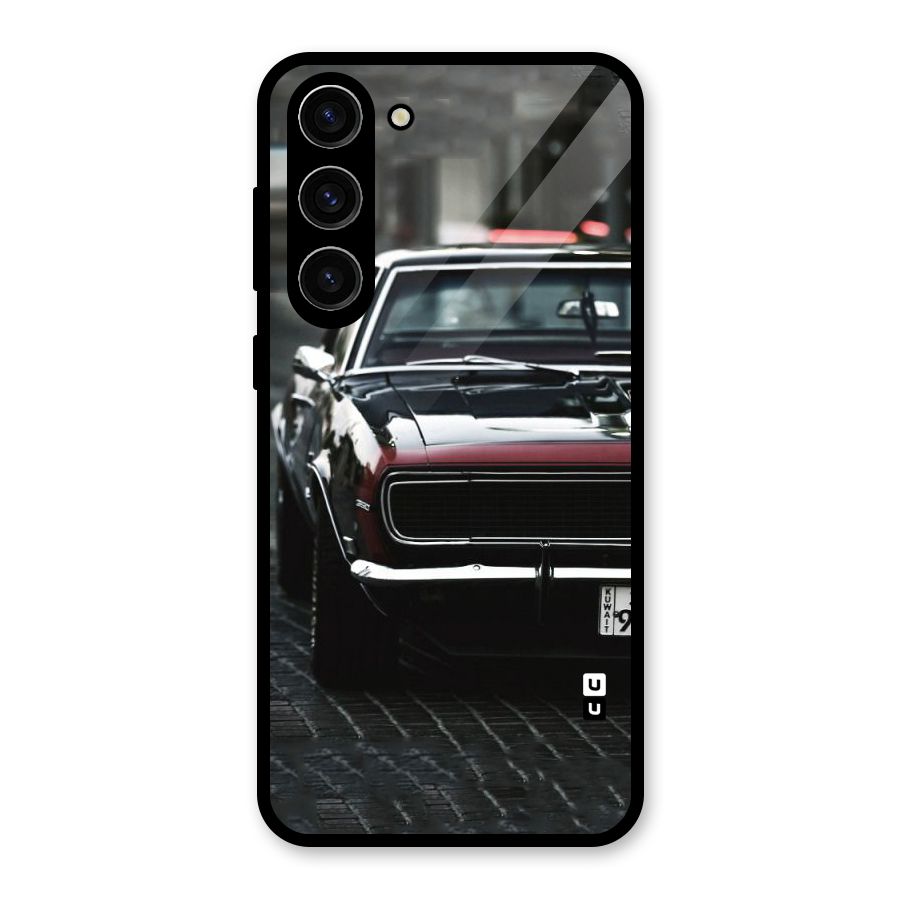 Class Vintage Car Glass Back Case for Galaxy S23 Plus