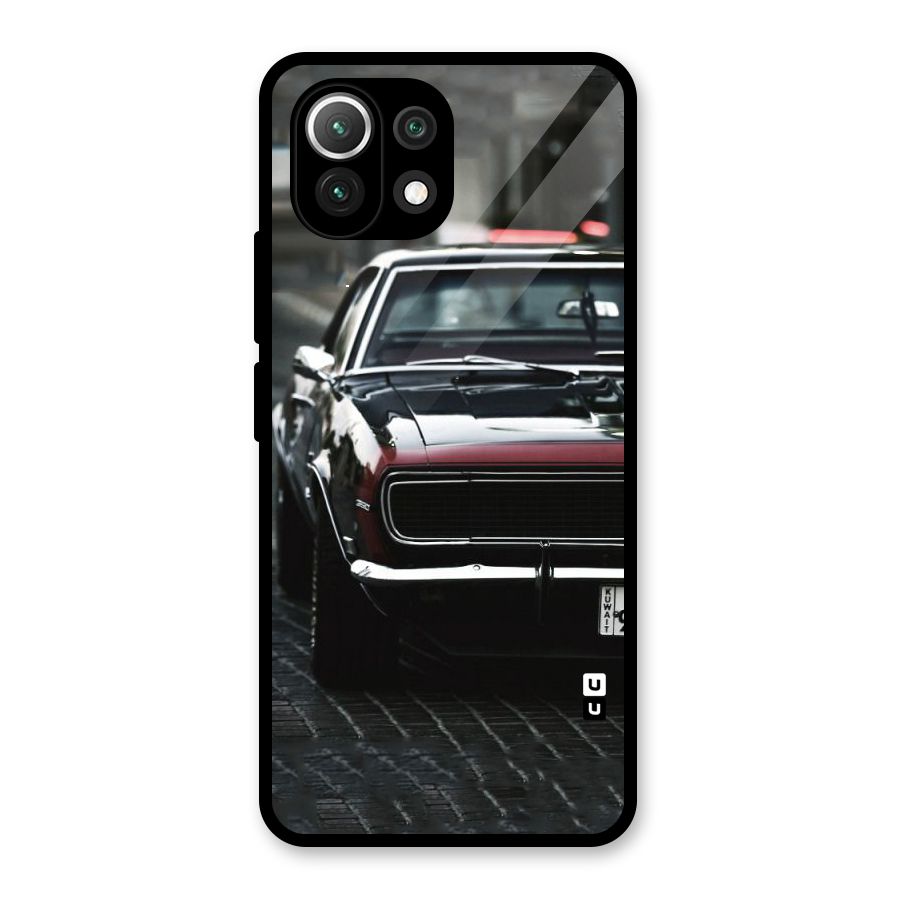 Class Vintage Car Glass Back Case for Mi 11 Lite NE 5G