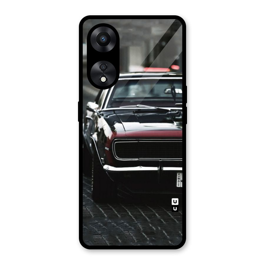 Class Vintage Car Glass Back Case for Oppo A78