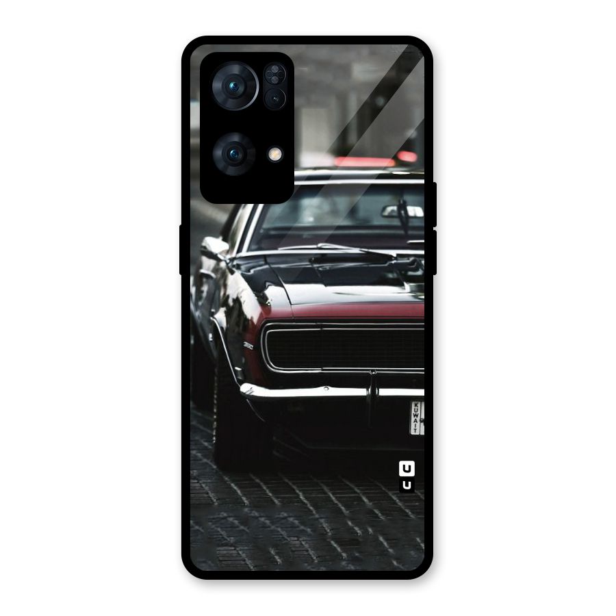 Class Vintage Car Glass Back Case for Oppo Reno7 Pro 5G