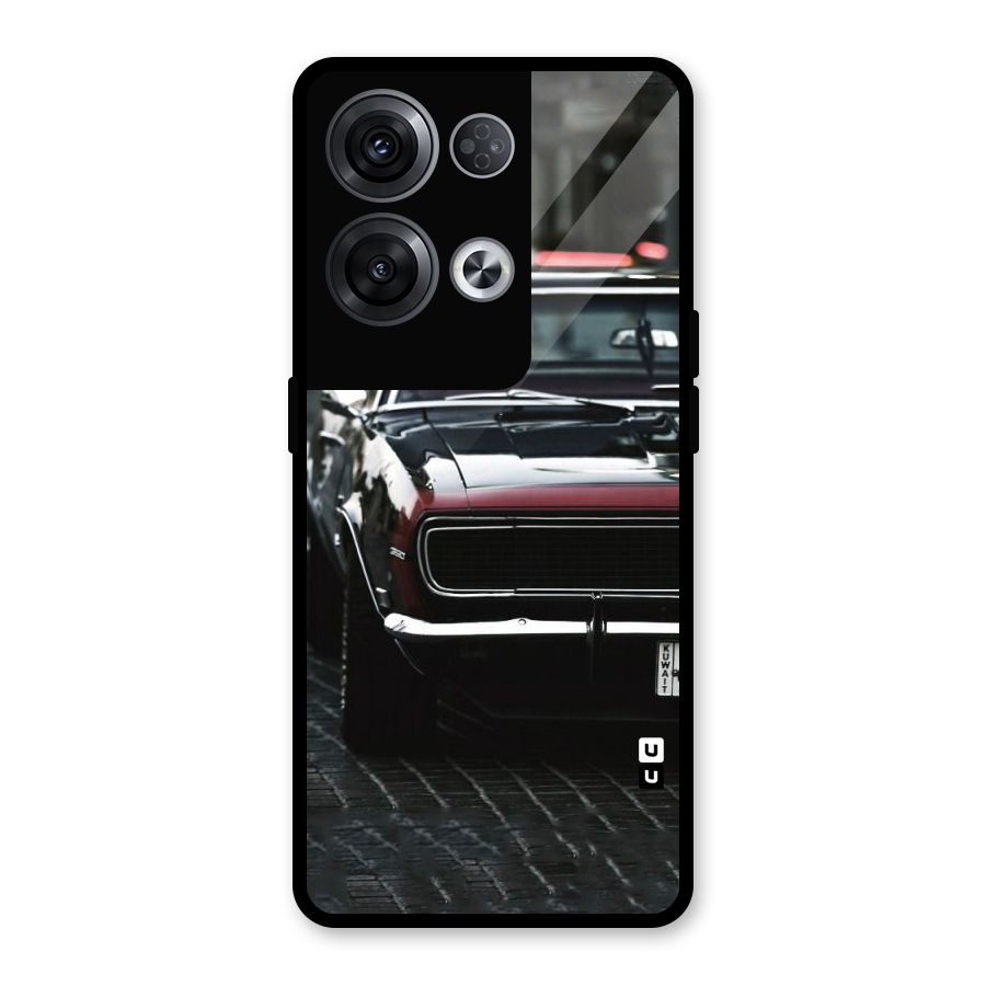 Class Vintage Car Glass Back Case for Oppo Reno8 Pro 5G