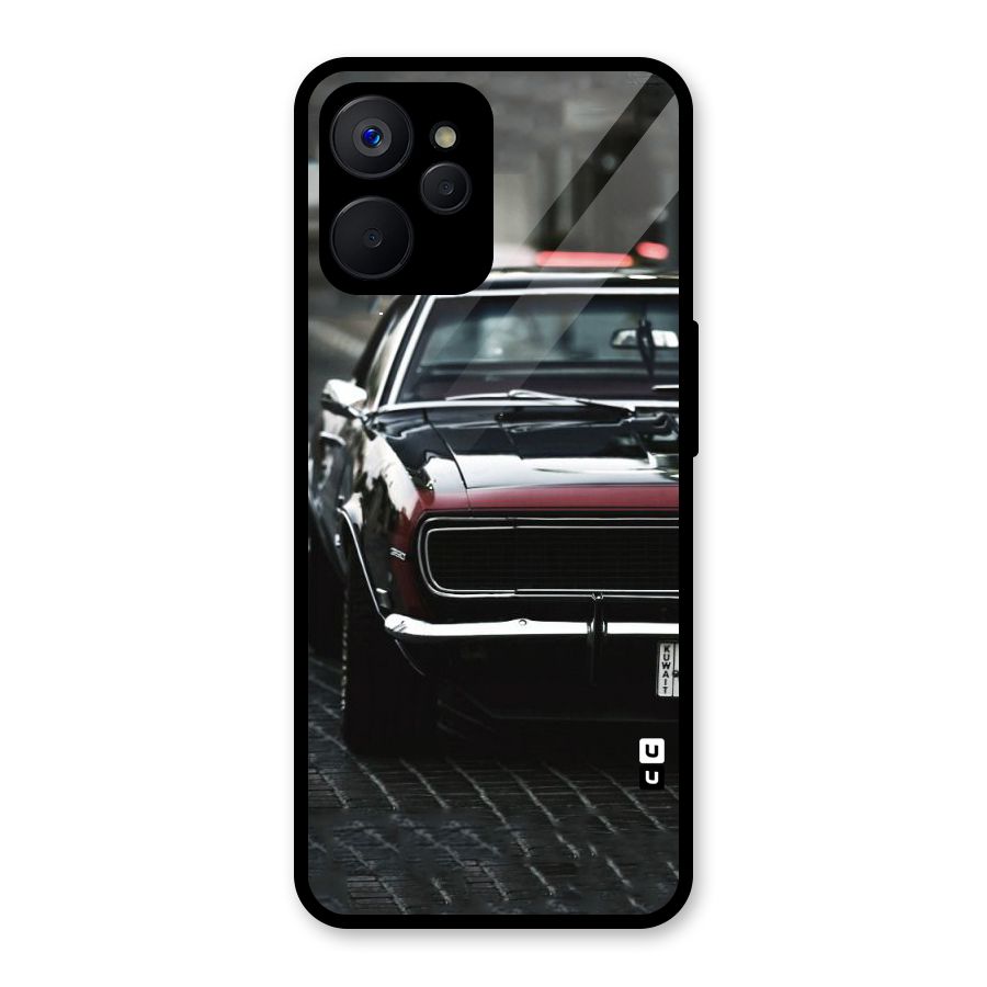 Class Vintage Car Glass Back Case for Realme 9i 5G