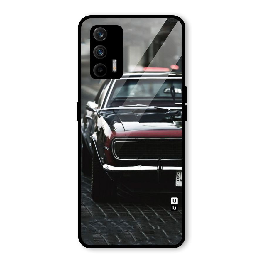 Class Vintage Car Glass Back Case for Realme X7 Max