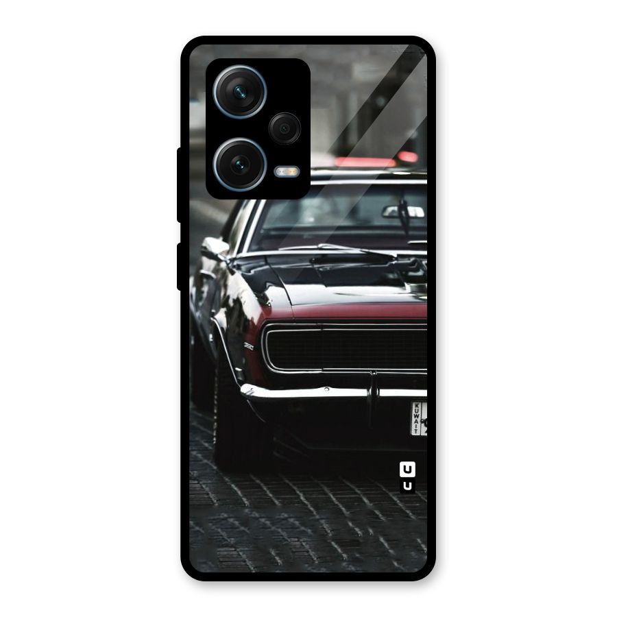 Class Vintage Car Glass Back Case for Redmi Note 12 Pro Plus 5G