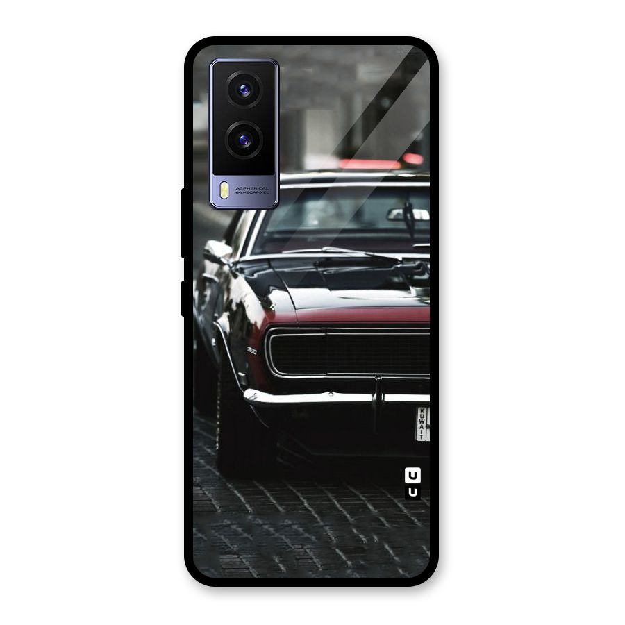 Class Vintage Car Glass Back Case for Vivo V21e 5G