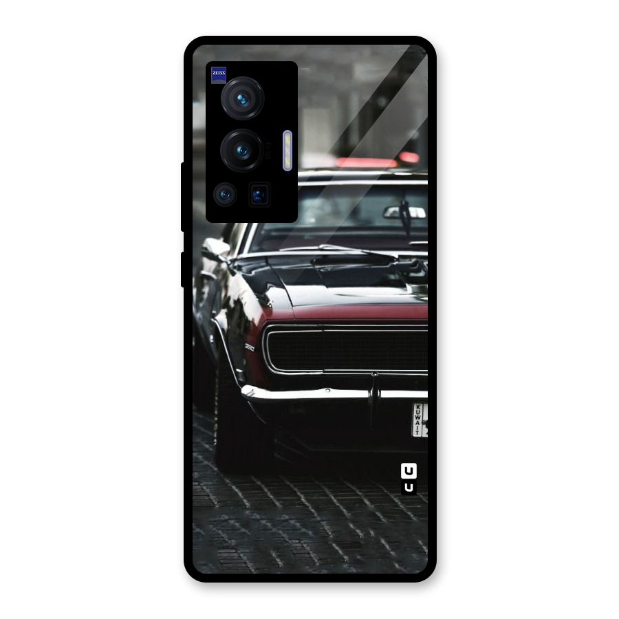 Class Vintage Car Glass Back Case for Vivo X70 Pro