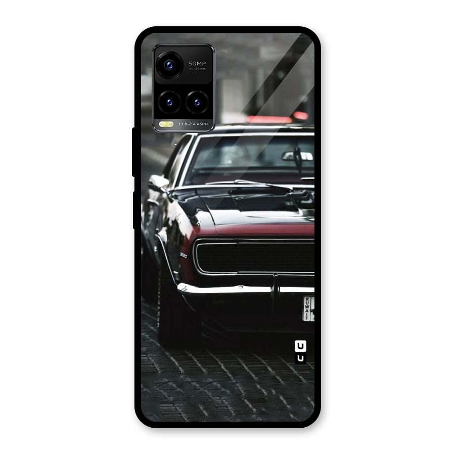 Class Vintage Car Glass Back Case for Vivo Y21T