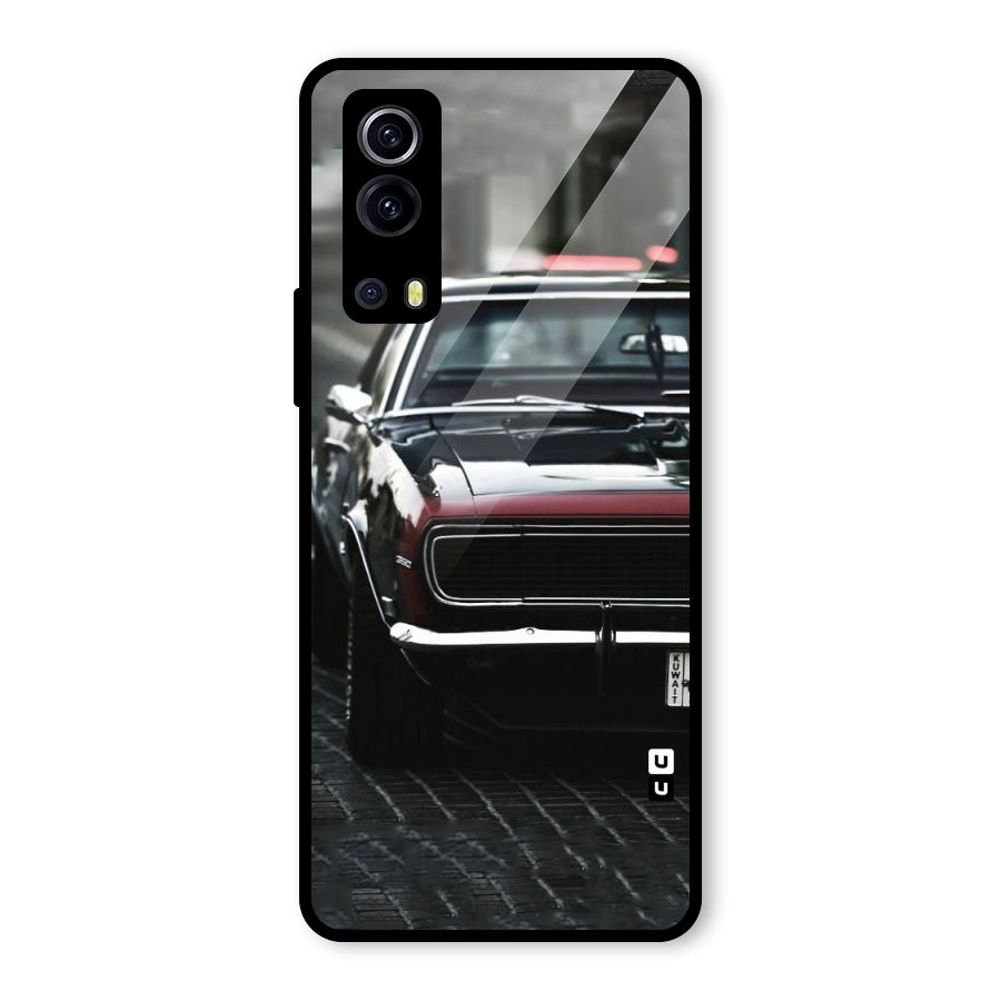 Class Vintage Car Glass Back Case for Vivo iQOO Z3