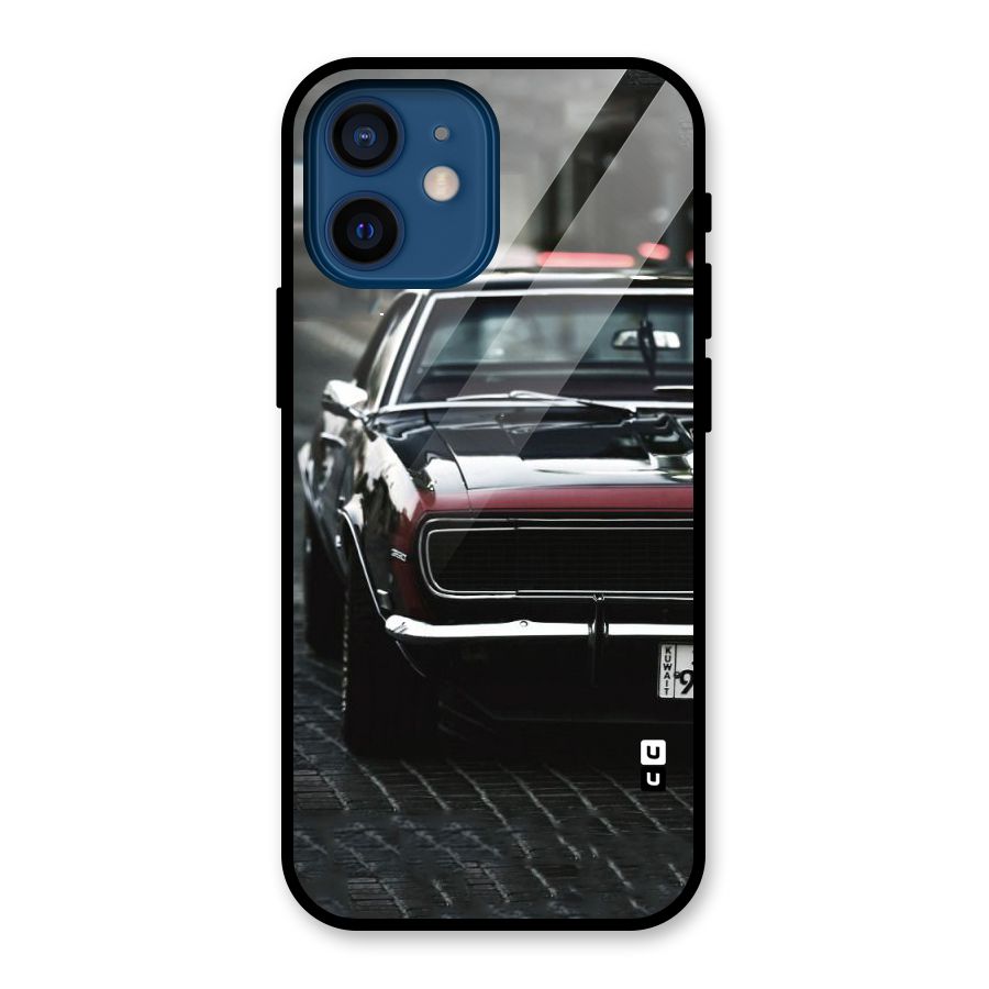 Class Vintage Car Glass Back Case for iPhone 12 Mini