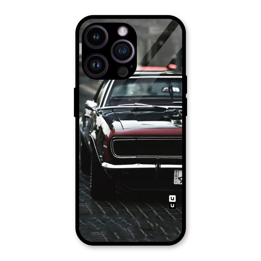 Class Vintage Car Glass Back Case for iPhone 14 Pro Max
