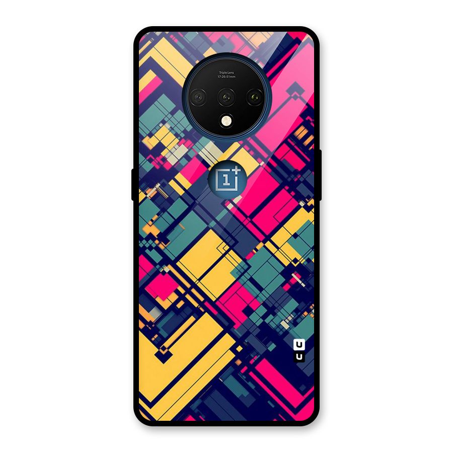 Classic Abstract Coloured Glass Back Case for OnePlus 7T