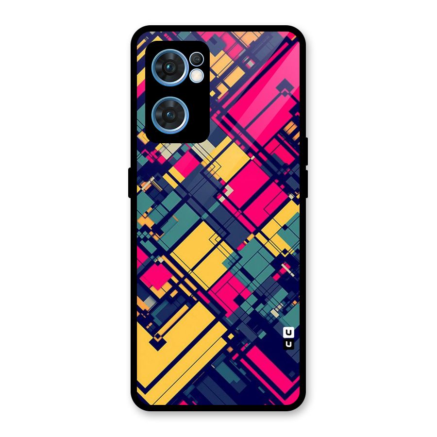 Classic Abstract Coloured Glass Back Case for Oppo Reno7 5G