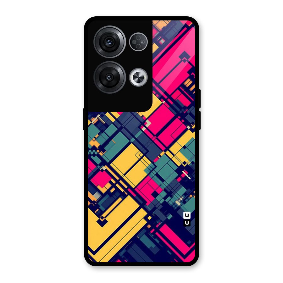 Classic Abstract Coloured Glass Back Case for Oppo Reno8 Pro 5G