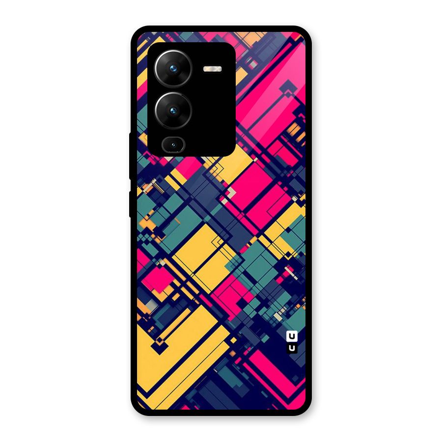 Classic Abstract Coloured Glass Back Case for Vivo V25 Pro