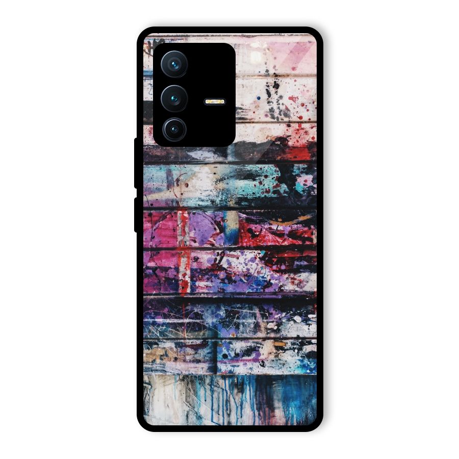 Classic Art Splash Glass Back Case for Vivo V23 Pro