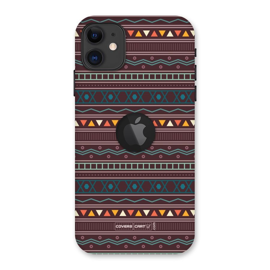 Classic Aztec Pattern Back Case for iPhone 11 Logo Cut