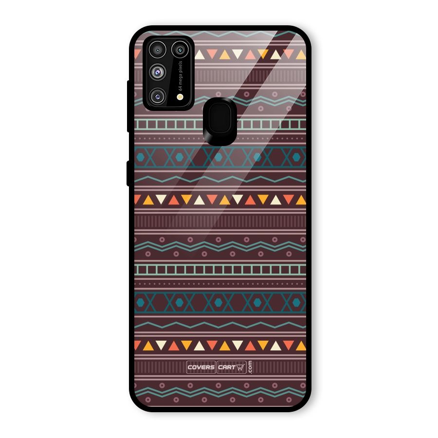 Classic Aztec Pattern Glass Back Case for Galaxy M31