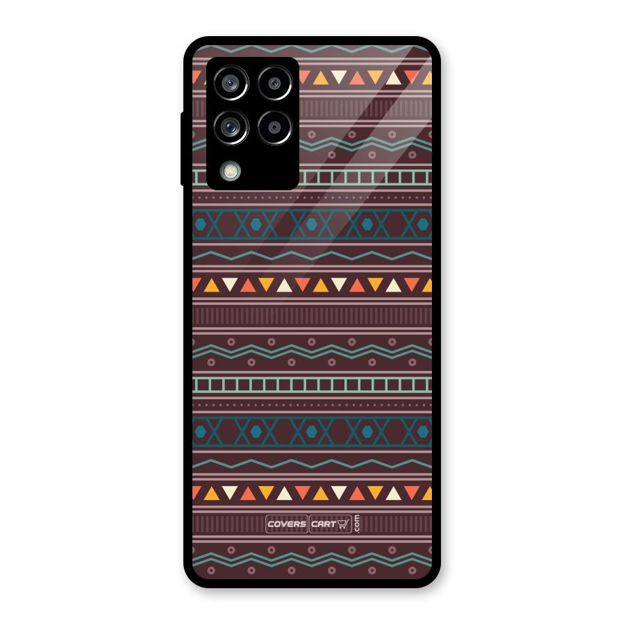 Classic Aztec Pattern Glass Back Case for Galaxy M53 5G