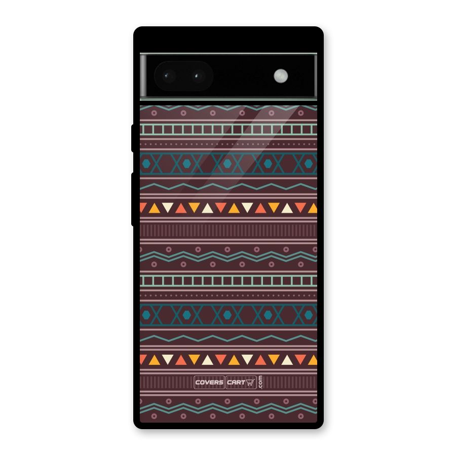 Classic Aztec Pattern Glass Back Case for Google Pixel 6a