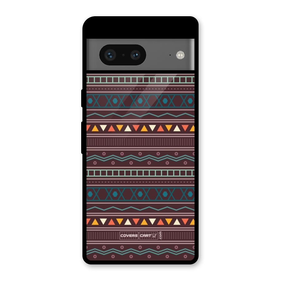 Classic Aztec Pattern Glass Back Case for Google Pixel 7