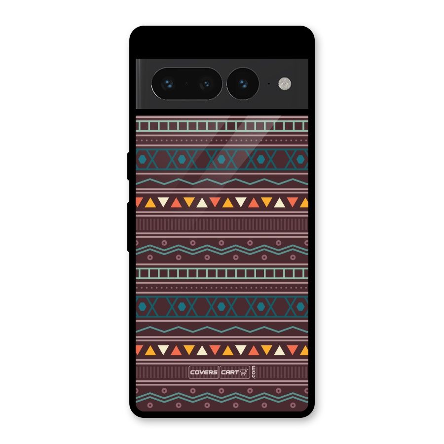 Classic Aztec Pattern Glass Back Case for Google Pixel 7 Pro