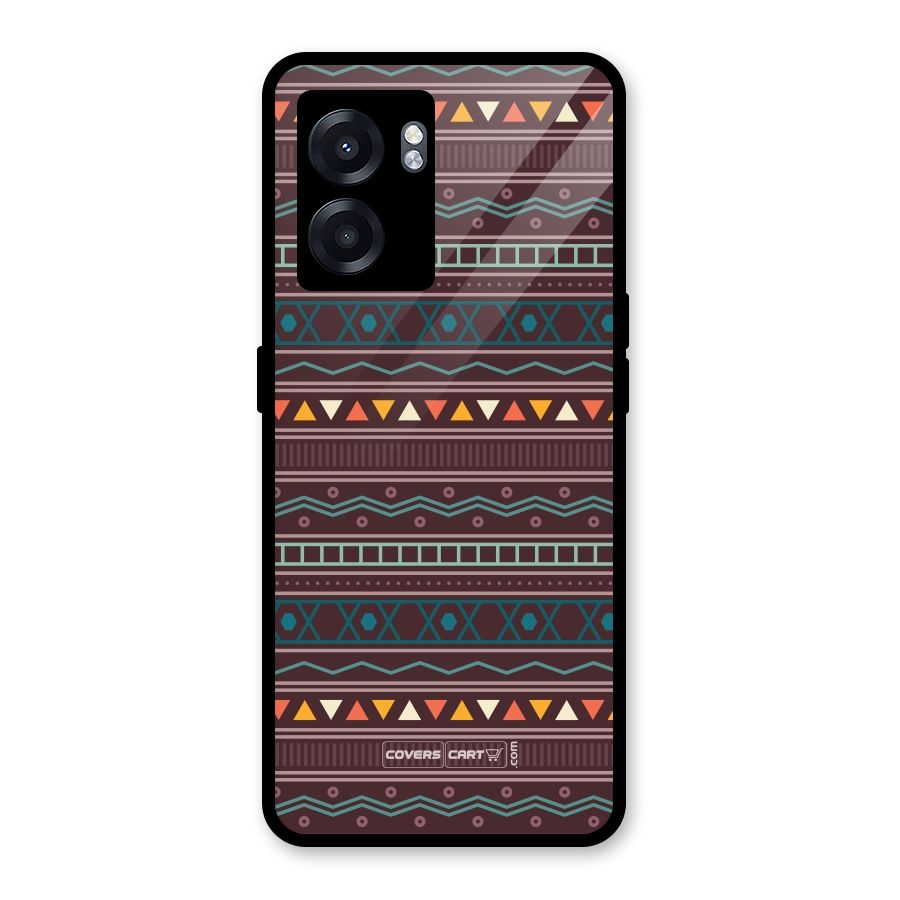 Classic Aztec Pattern Glass Back Case for Oppo K10 (5G)