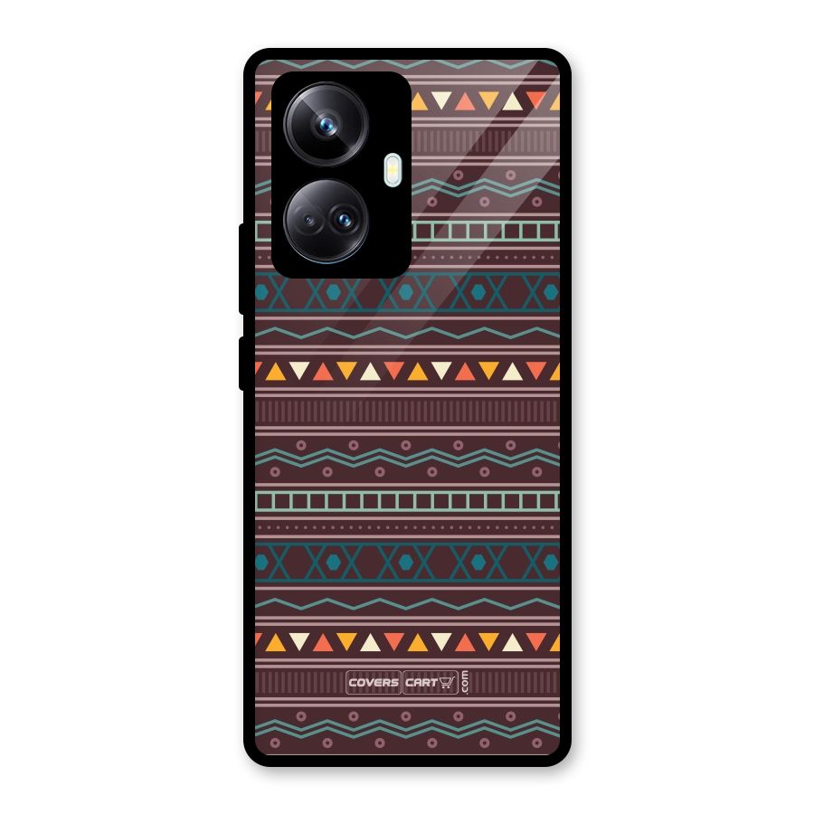 Classic Aztec Pattern Glass Back Case for Realme 10 Pro Plus