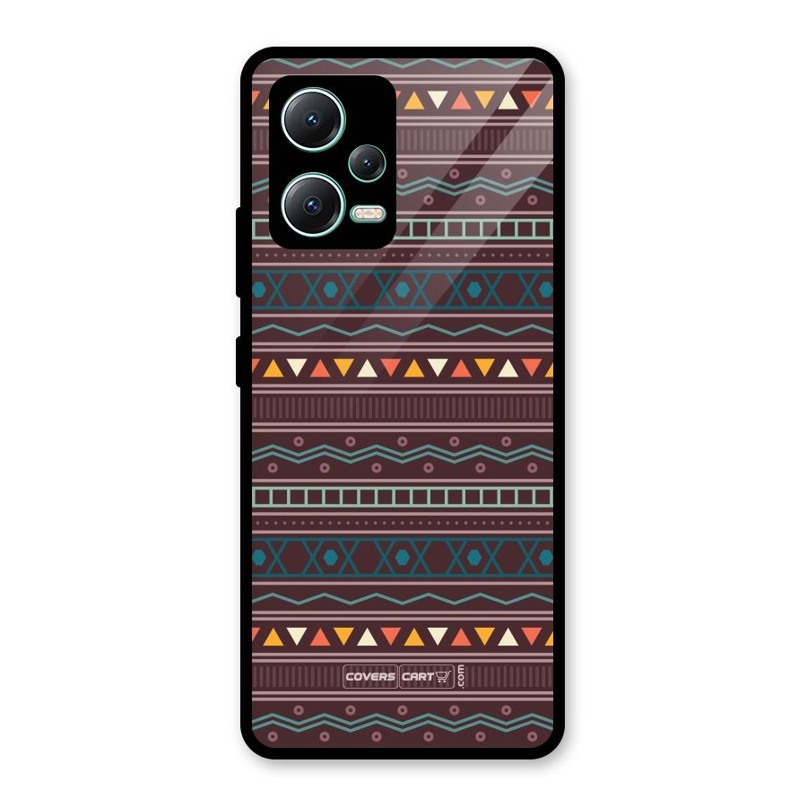 Classic Aztec Pattern Glass Back Case for Redmi Note 12 5G