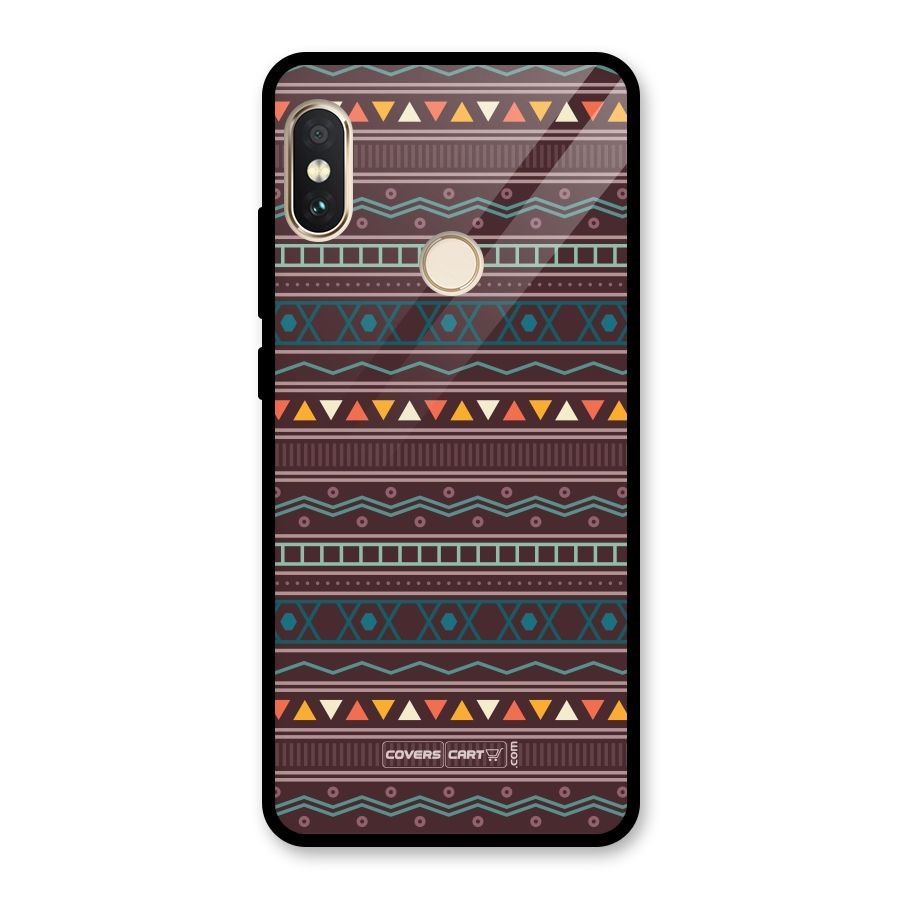 Classic Aztec Pattern Glass Back Case for Redmi Note 5 Pro