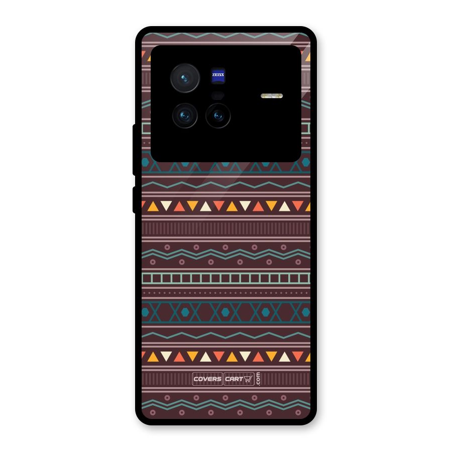Classic Aztec Pattern Glass Back Case for Vivo X80