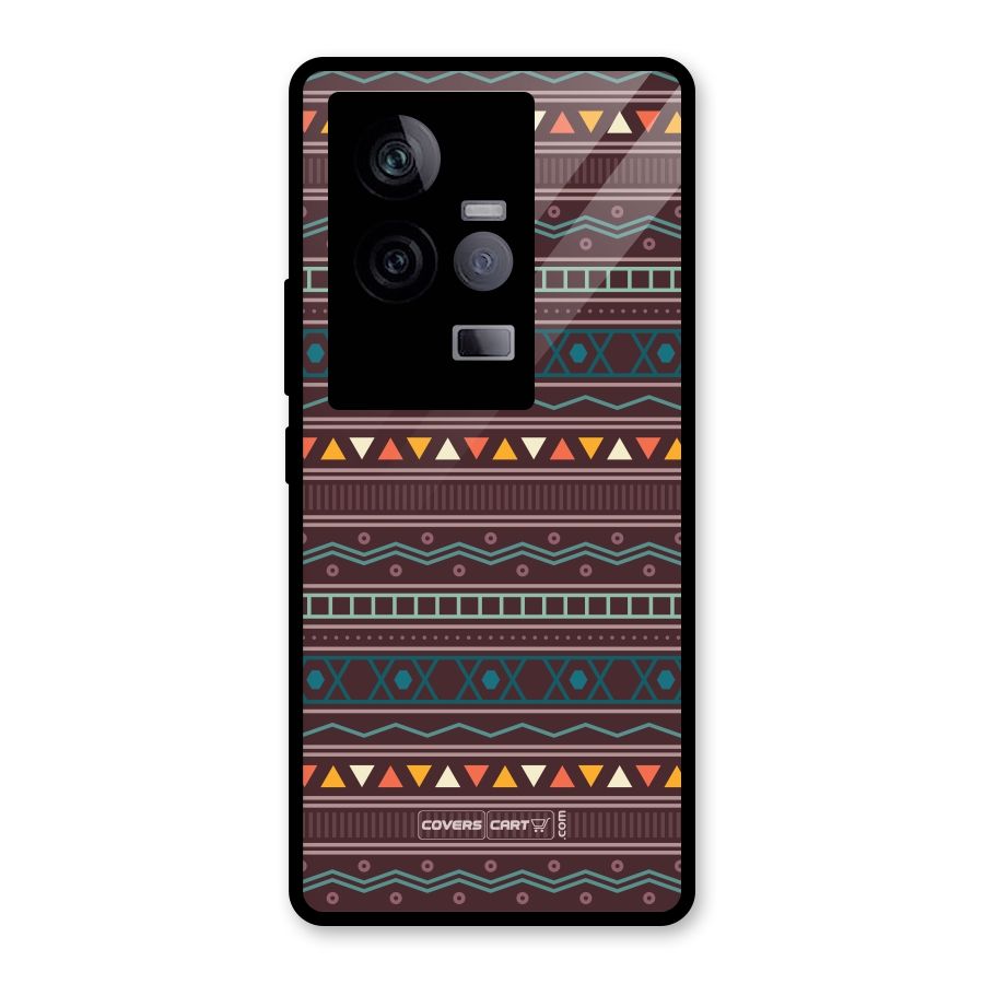 Classic Aztec Pattern Glass Back Case for Vivo iQOO 11 5G