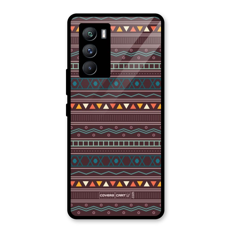 Classic Aztec Pattern Glass Back Case for Vivo iQOO 9 SE